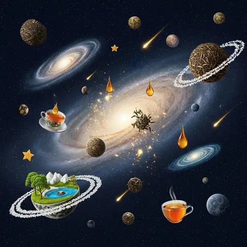 Tea Universe: Ethereal Galaxies and Planets of Tea Elements