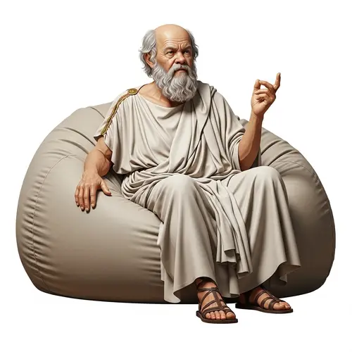Socrates on Bean Bag: Casual & Philosophical Sitting
