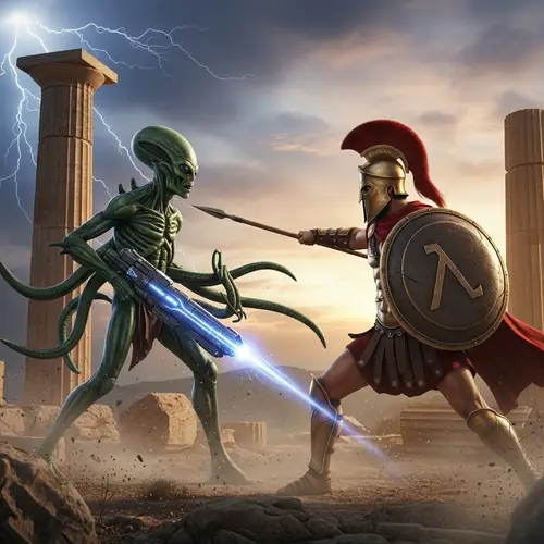 Alien vs Spartan: Epic Battle Showdown