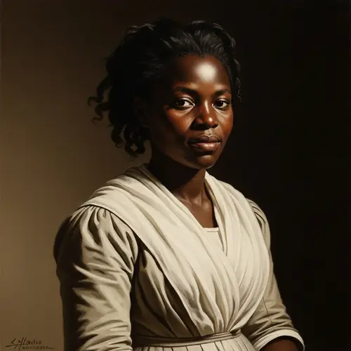 Historical Painting of Serene African Descent Woman