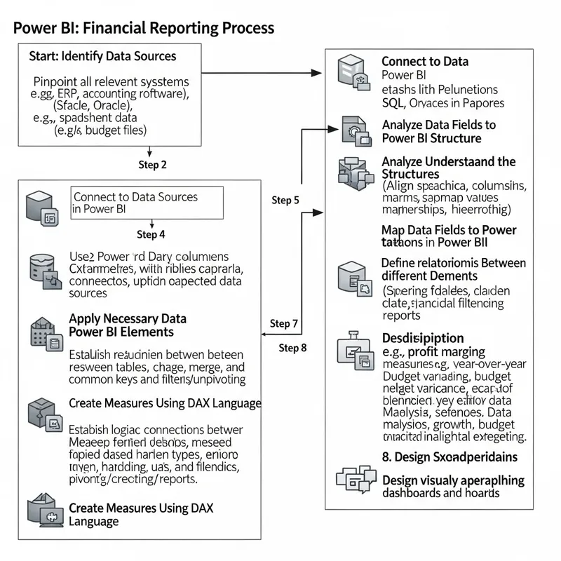 Power BI Financial Reporting Process: Steps for Data Collection, Transformation, and Analysis