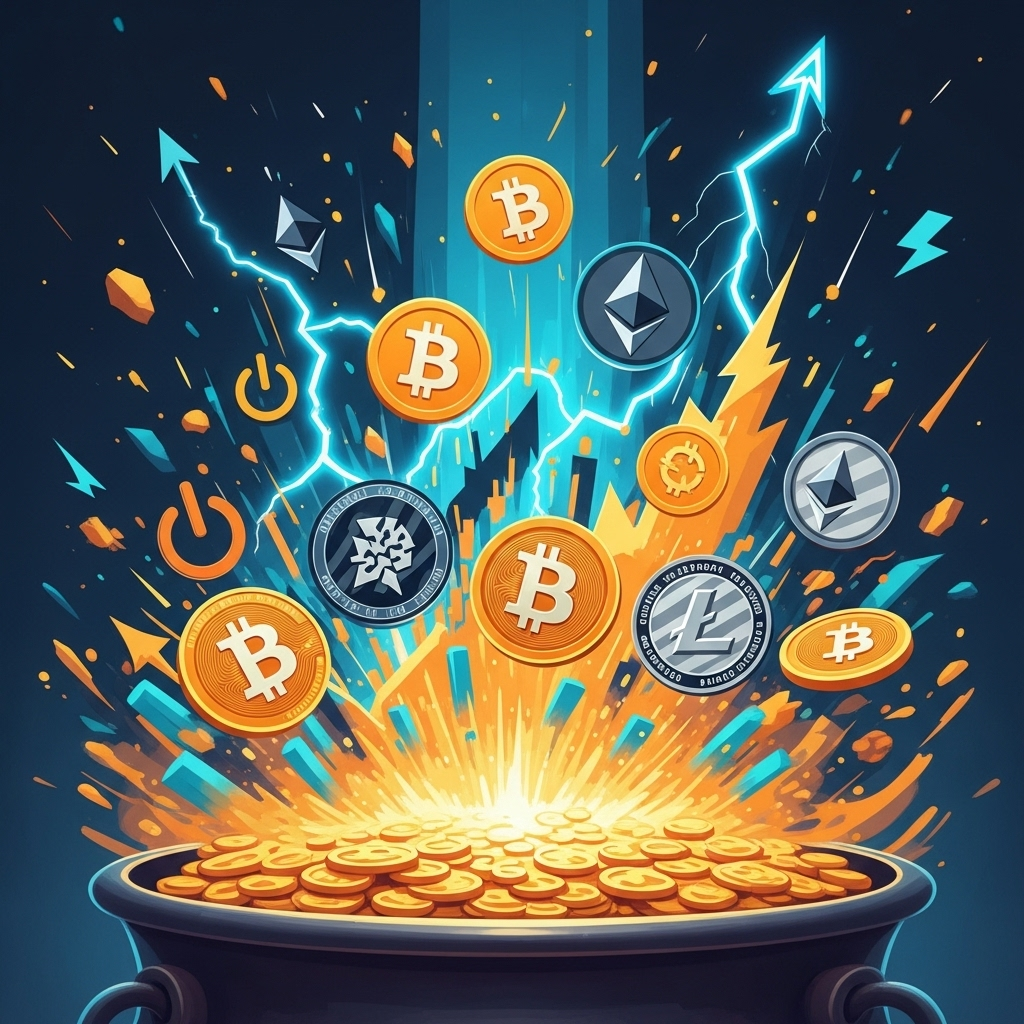 Vibrant Bitcoin Explosion Artwork | Dynamic Crypto Image