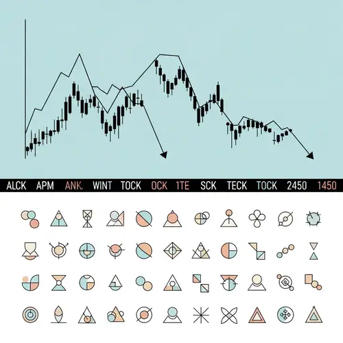 Minimalist Stock Market Scene | Clean Graphs & Geometric Icons