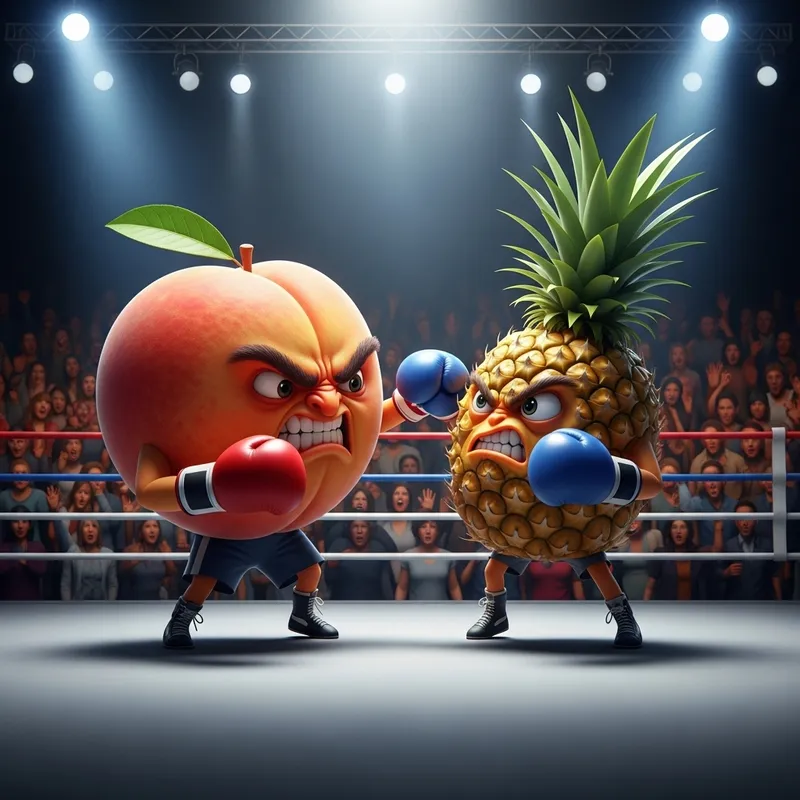 Angry Peach vs Pineapple: Epic Fruit Boxing Match
