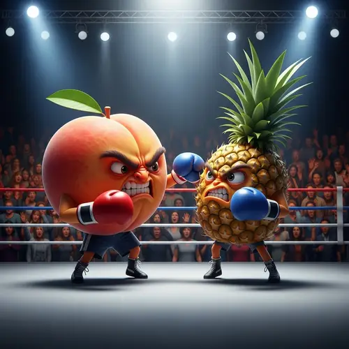 Angry Peach vs Pineapple: Epic Fruit Boxing Match