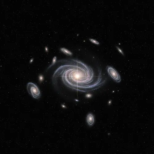 Star in Vast Cosmos: Dark Universe Galaxies Twirl