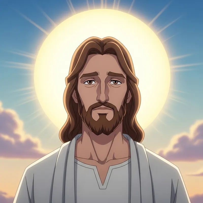 Animated Interpretation of Jesus: Serene Depiction