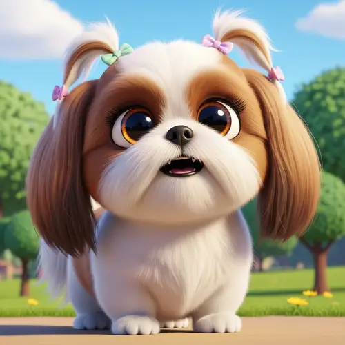 Stylized Animated Shih Tzu Dog for Cuteness