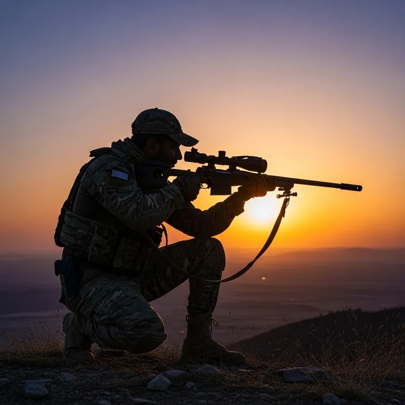 Sniper at Sunset: Tactical Serenity