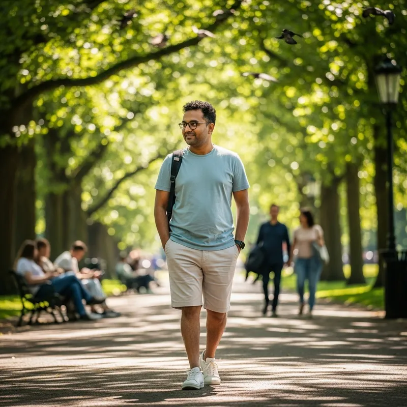 Stylish South Asian Gay Man in Park | Company Name