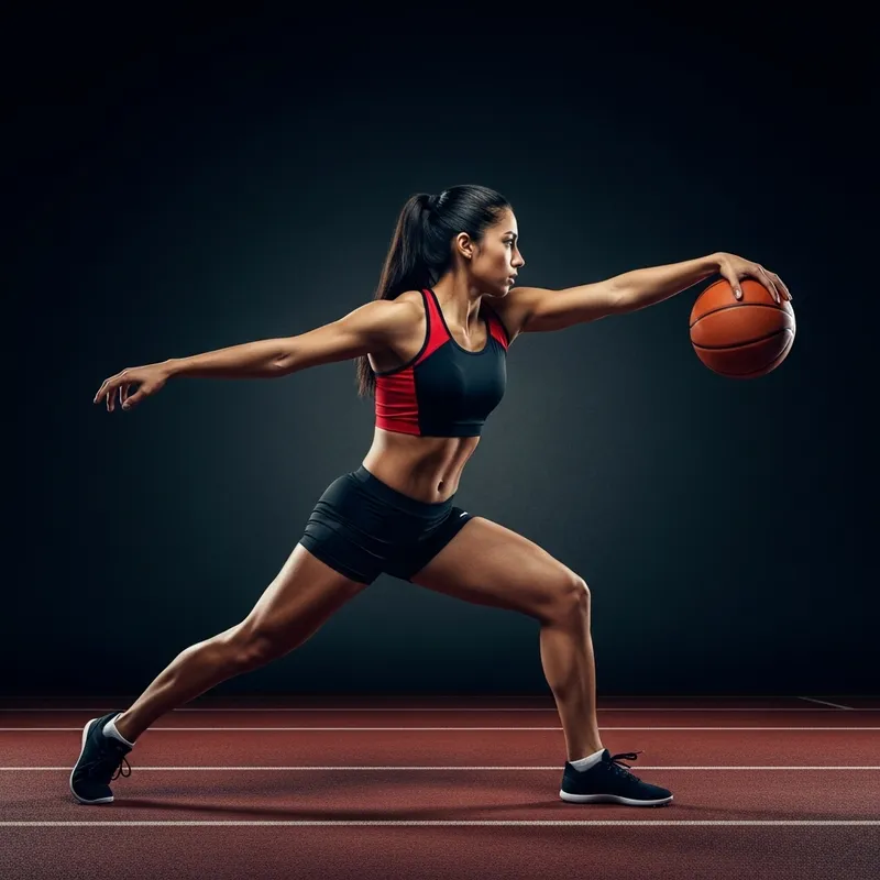 Dynamic Professional Female Athlete in Action | High-Contrast Sports Photo