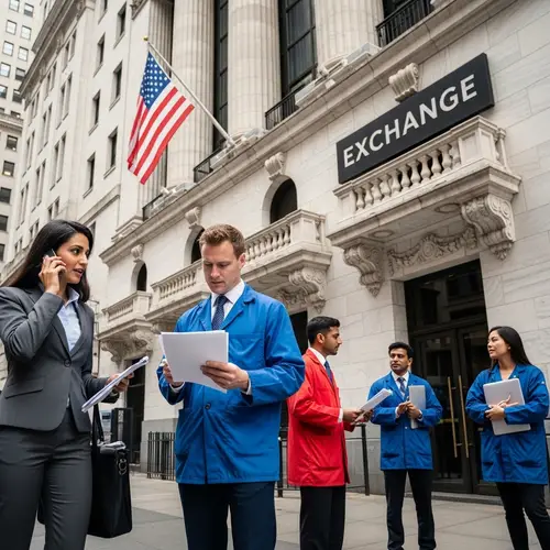 Diverse Stock Market Traders at Exchange Building