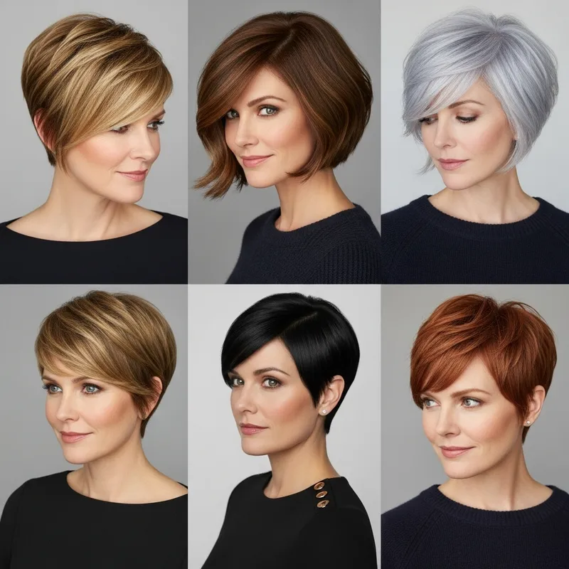 Short Haircuts for Square Faces Women 45+