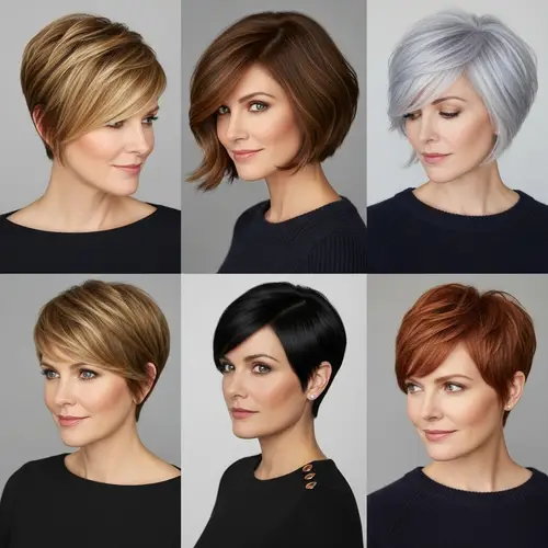 Modern Short Hairstyles for Square Faces Over 45