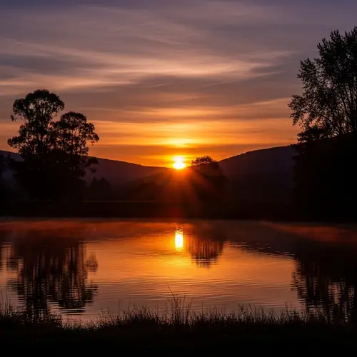 Serene Sunset Scene with Vibrant Colors