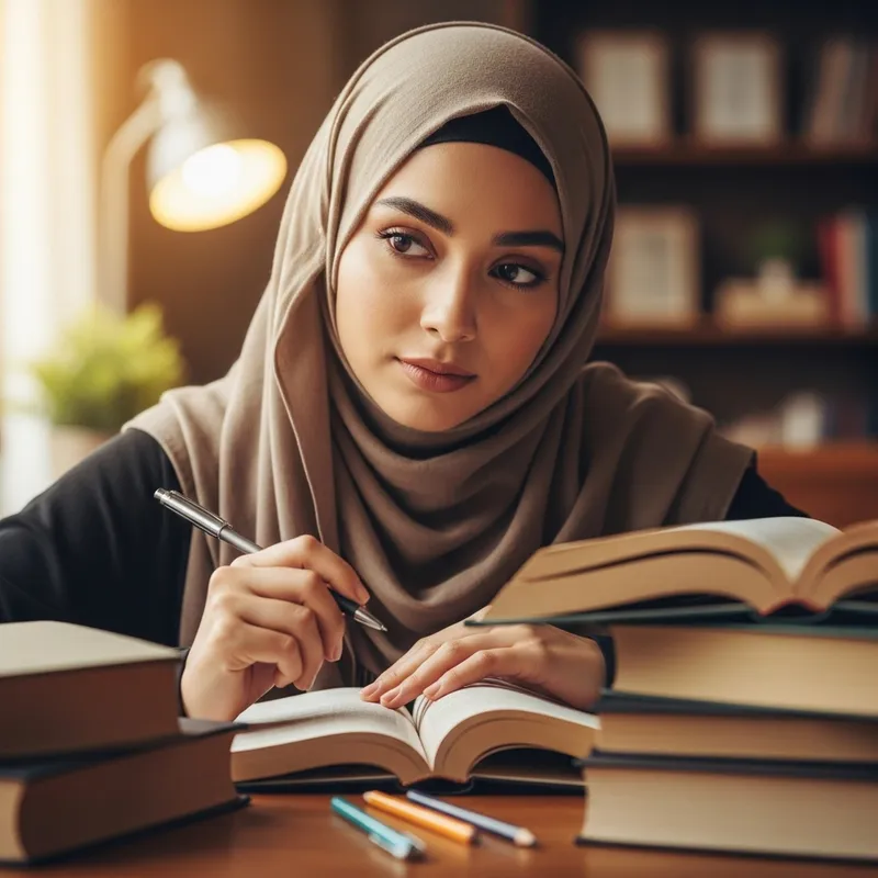 Beautiful Modest Hijabi Student