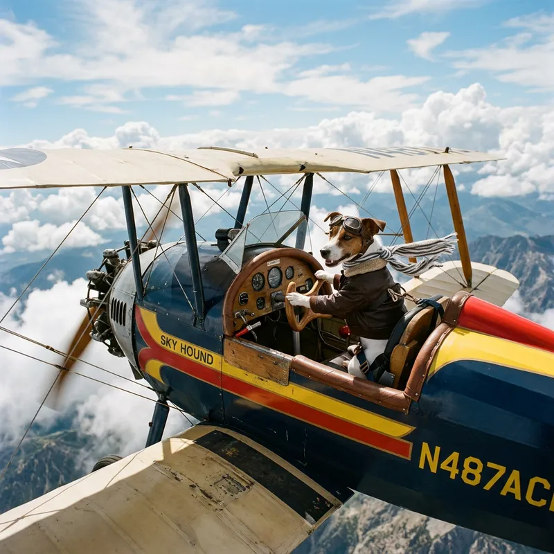 Dog Flying an Airplane