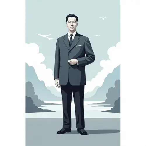 Chairman Mao Minimalist Painting | Leadership & Wisdom