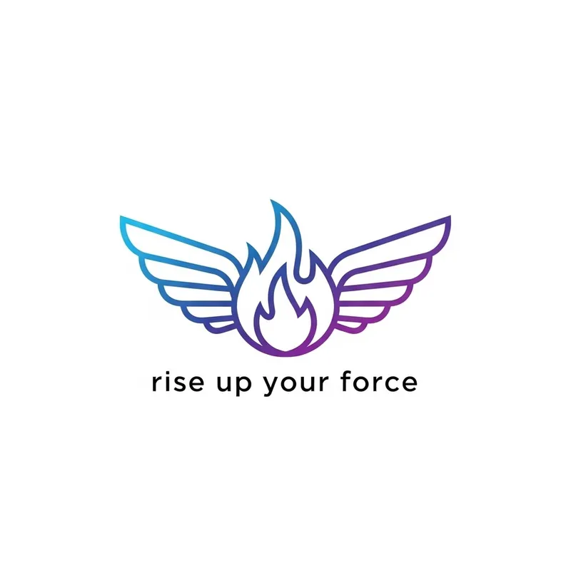 Digital Marketing Logo with Fire Wings | Rise Your Force Digital Marketing Logo with Fire Wings | Rise Your Force