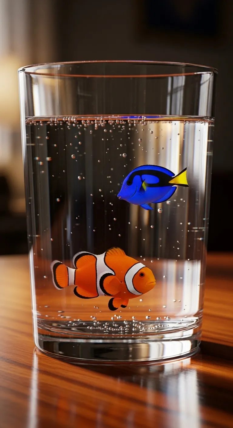 Realistic Glass of Water with Fish - Stunning Unreal Engine Art Realistic Glass of Water with Fish - Stunning Unreal Engine Art