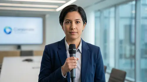 Professional Corporate Presenter Image for AI Use