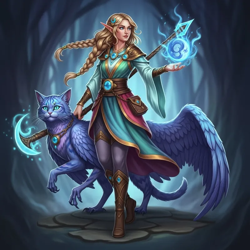 Half-Elf Moon Druid | Colorful Robes & Magical Power