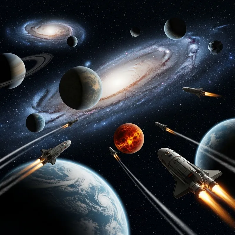 Explore Space: Milky Ways, Planets & Rocket Ships