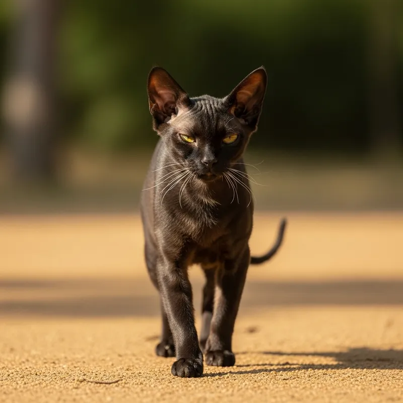 Tranquil Eyeless Cat: Graceful Resilience in Every Step