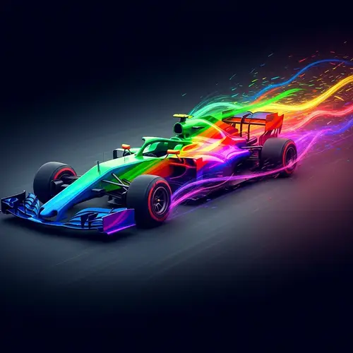 Vibrant Multicolour F1 Car | Racing Artwork