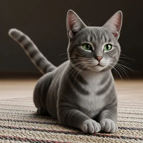 3D Realistic Domestic Cat Depiction