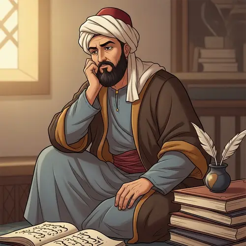 8th Century Historical Figure in Middle Eastern Attire | Arabic Grammar Contributions