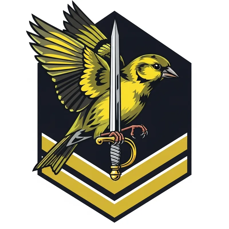 Aggressive Siskin Bird Art - Military Chevron Style Aggressive Siskin Bird Art - Military Chevron Style