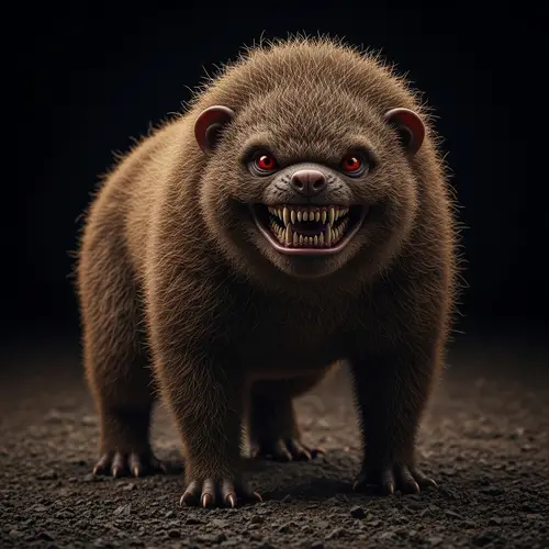 Fearsome Creature with Sharp Teeth in Remote Forest