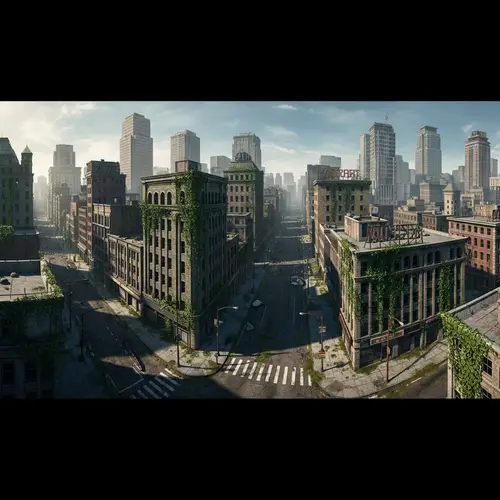 Desolate Post-Apocalyptic Cityscape: Urban Decay Capture