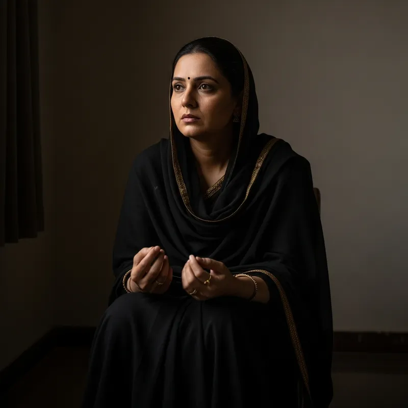 South Asian Woman Suffering from Grief and Anxiety South Asian Woman Suffering from Grief and Anxiety