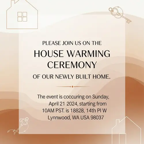 House Warming Ceremony Invitation | Sunday, April 21 2024