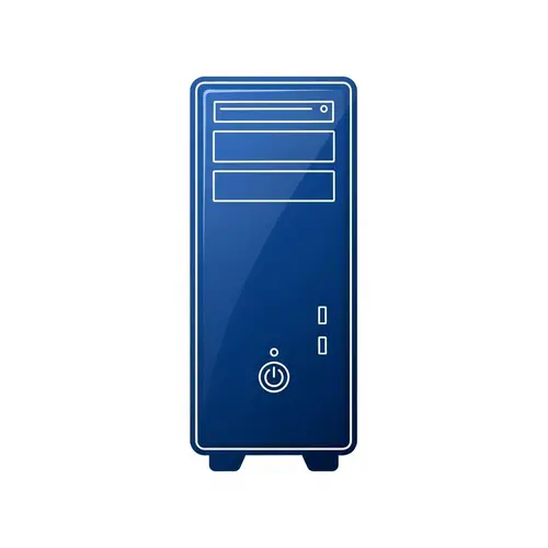 Deep Blue Computer Case Icon | Modern & Minimalist Design