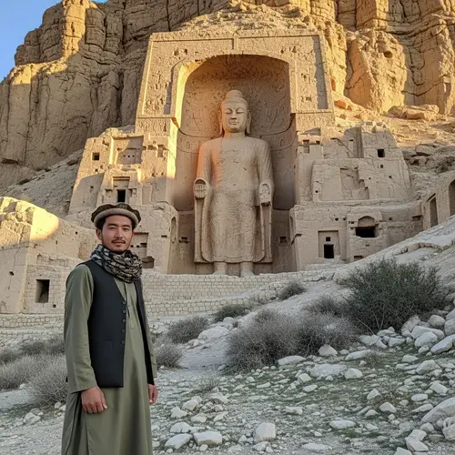 Millennial Man in Local Attire at Buddha of Bamyan