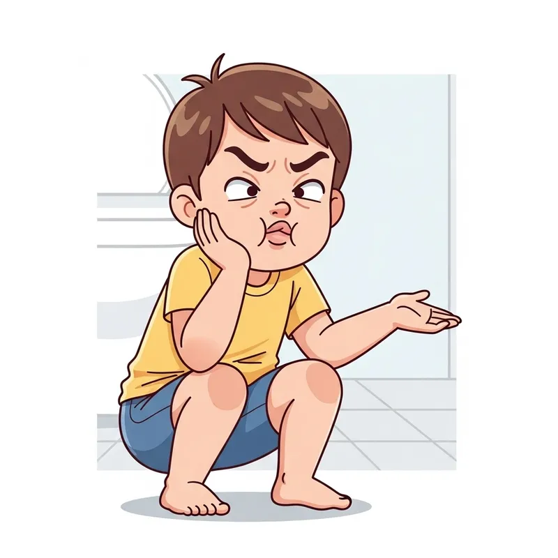 Funny Child Illustration | Child Making Silly Face