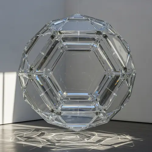 Clear Glass Dodecahedron Sculpture | Serene Light Show