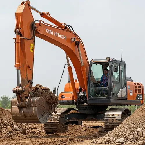 Tata Hitachi Heavy Excavator at Work
