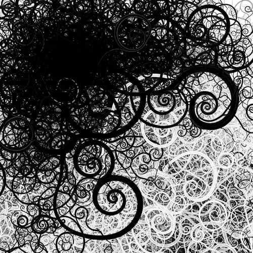 Monochromatic Abstract Swirly Background in Black and White