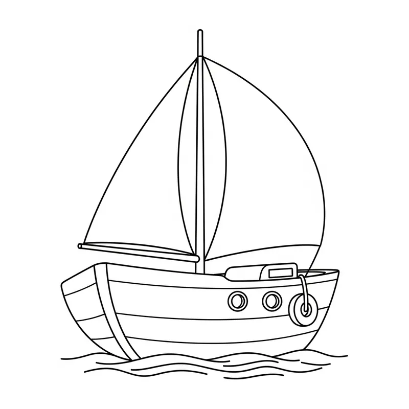 Adorable Boat Coloring Page for Toddlers Adorable Boat Coloring Page for Toddlers
