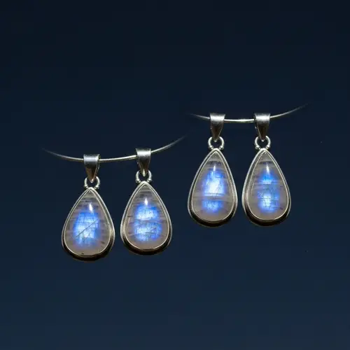 Moonstone Silver Jewelry Set | Serene Night Sky Capture