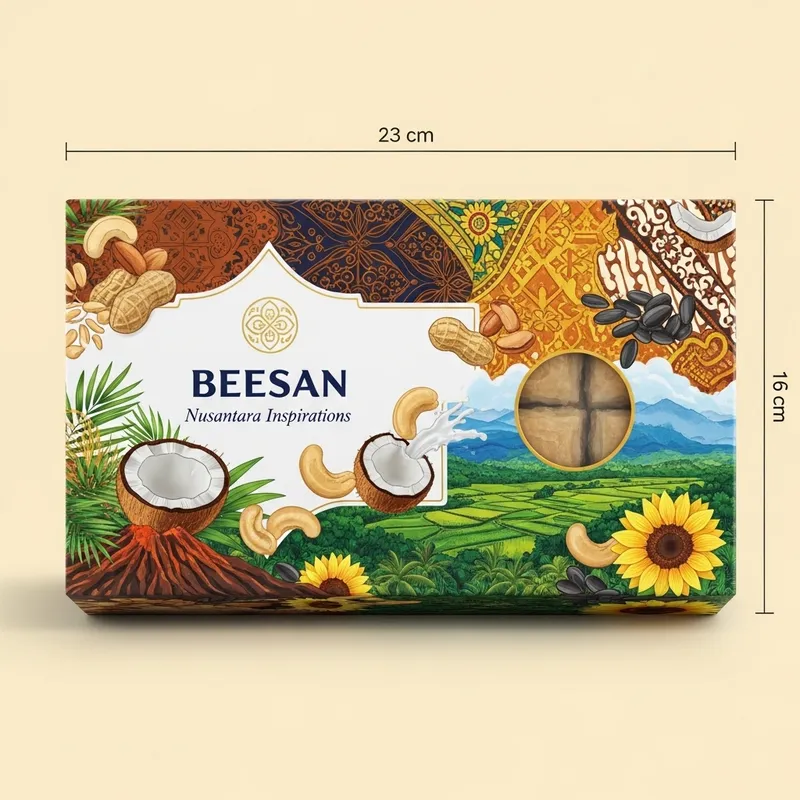 Vibrant Indonesian Baklava Packaging Design for Premium Appeal