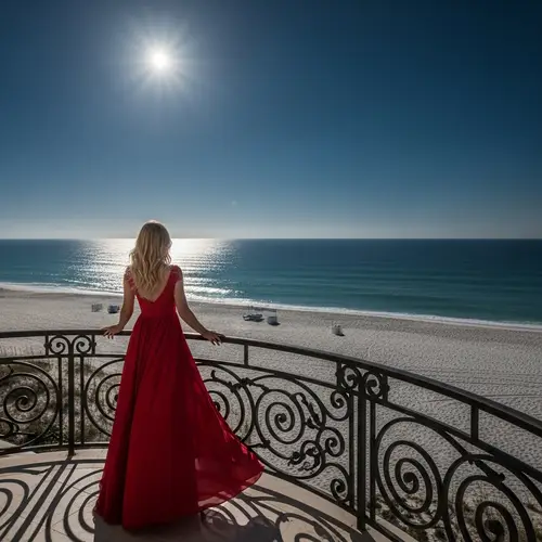 Serene Night Beach View from Elegant Hotel Balcony