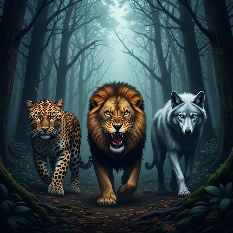 Dante's Inferno: Realistic Woods with 3 Sinister Creatures