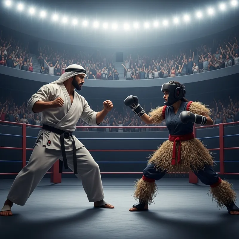 Epic Battle: Humans Engage in Combat