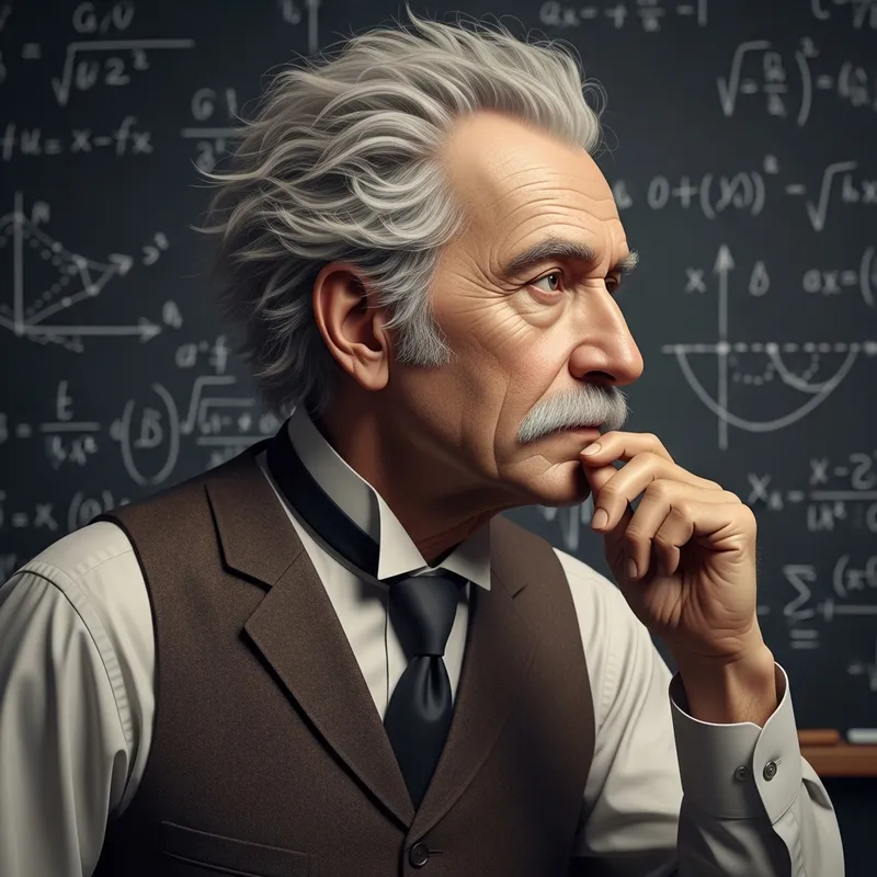 Genius Physicist Contemplating | Vintage-style Portrait