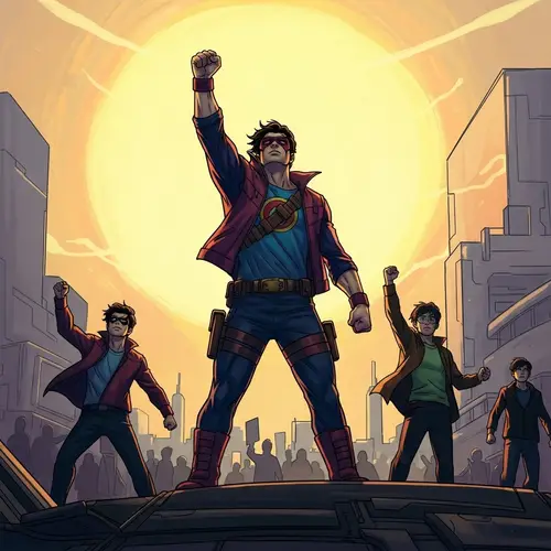 Hispanic Hero Leading Revolution in Vibrant Illustration